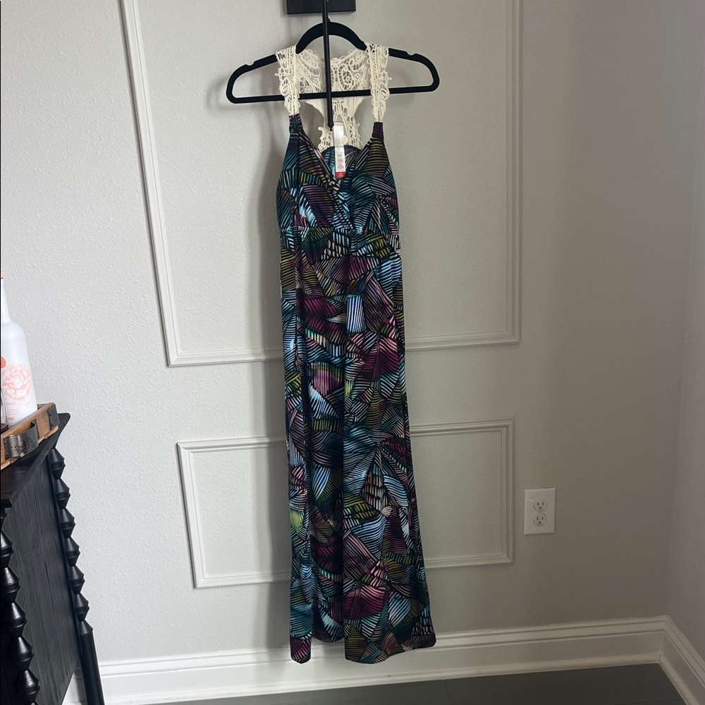 No Boundaries Multicolor Lace-Trimmed Dress